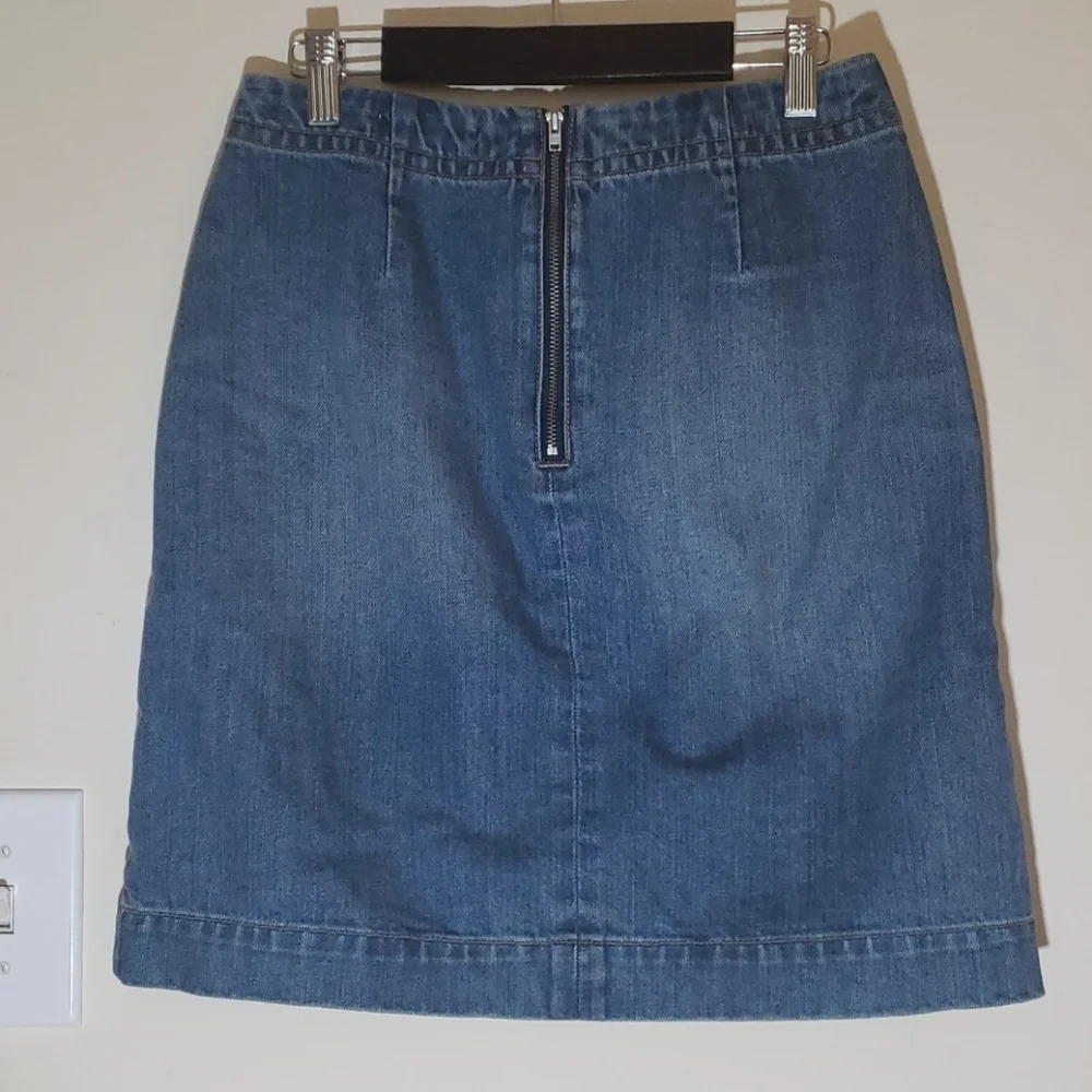 FinaL Sale Ann Taylor Loft Denim Skirt with Front Tie Detail - Picture 5 of 9